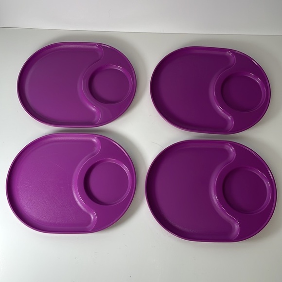 Tupperware Purple Divided Snack Tray Set of 4 - Picture 4 of 10